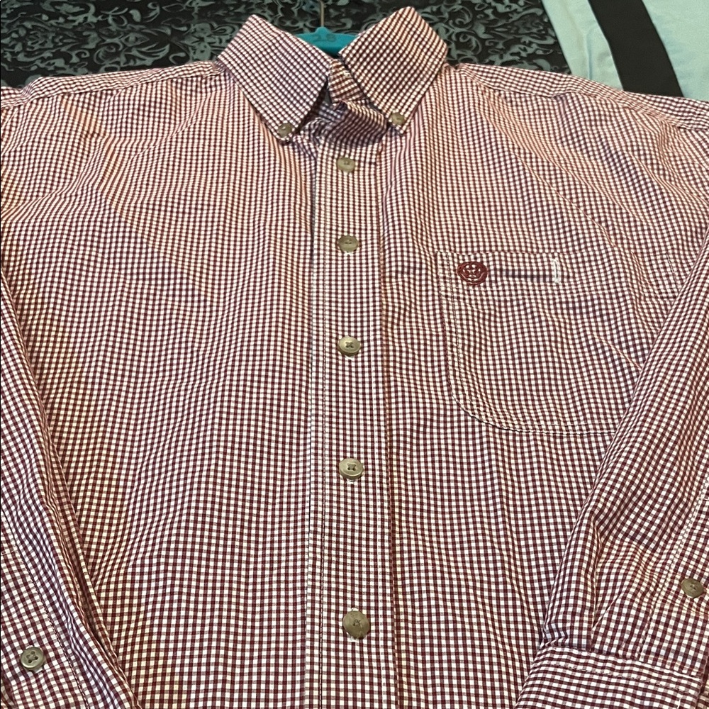 Classic Red Gingham Button-Down Shirt - image 10